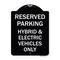 Signmission For Electrical Cars Reserved Parking Hybrid & Electric Vehicles Alum Sign, 24" x 18", BW-1824-23947 A-DES-BW-1824-23947 - alternate 1